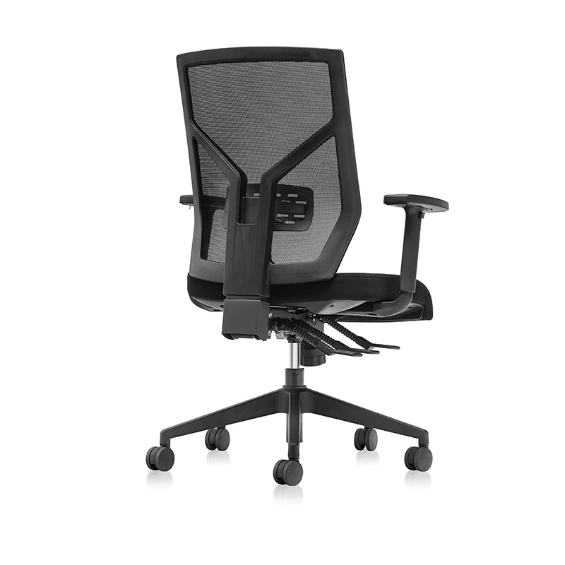 Sedia ergonomica da ufficio con braccioli-T1 Kick e schienale in rete nera 