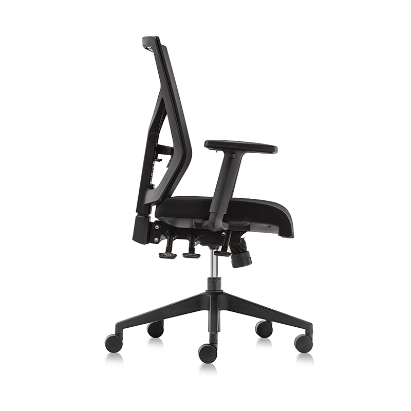 Sedia ergonomica da ufficio con braccioli-T1 Kick e schienale in rete nera 