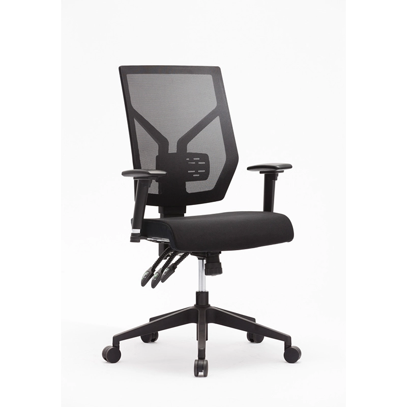 Sedia ergonomica da ufficio con braccioli-T1 Kick e schienale in rete nera 