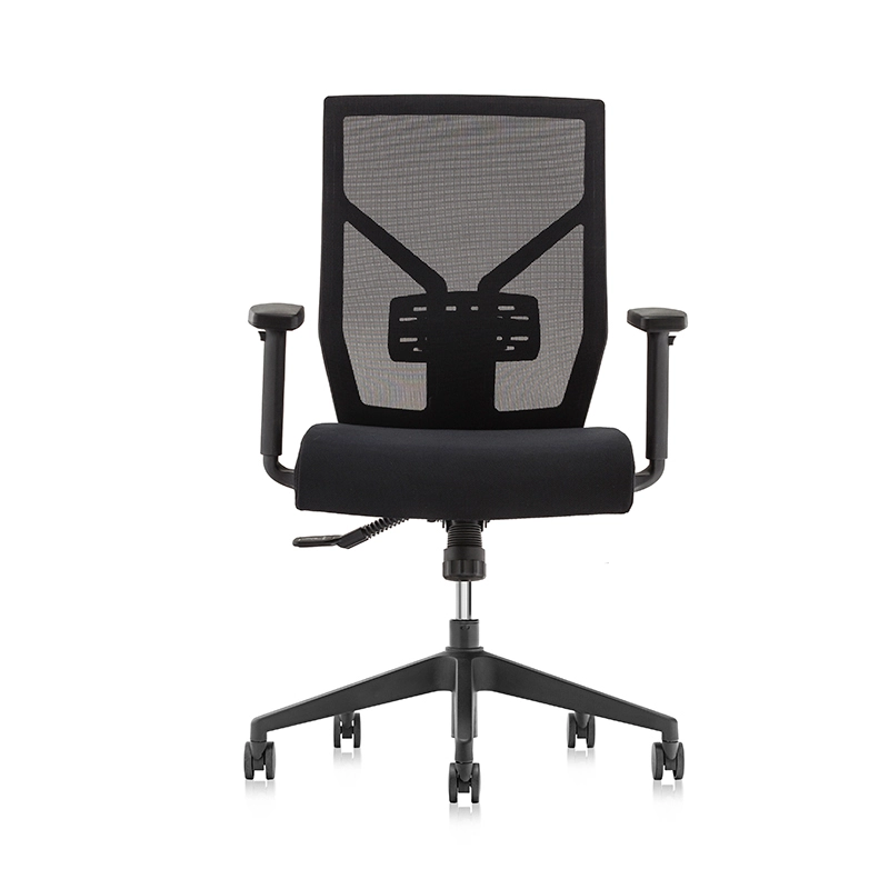 Sedia ergonomica da ufficio con braccioli-T1 Kick e schienale in rete nera 