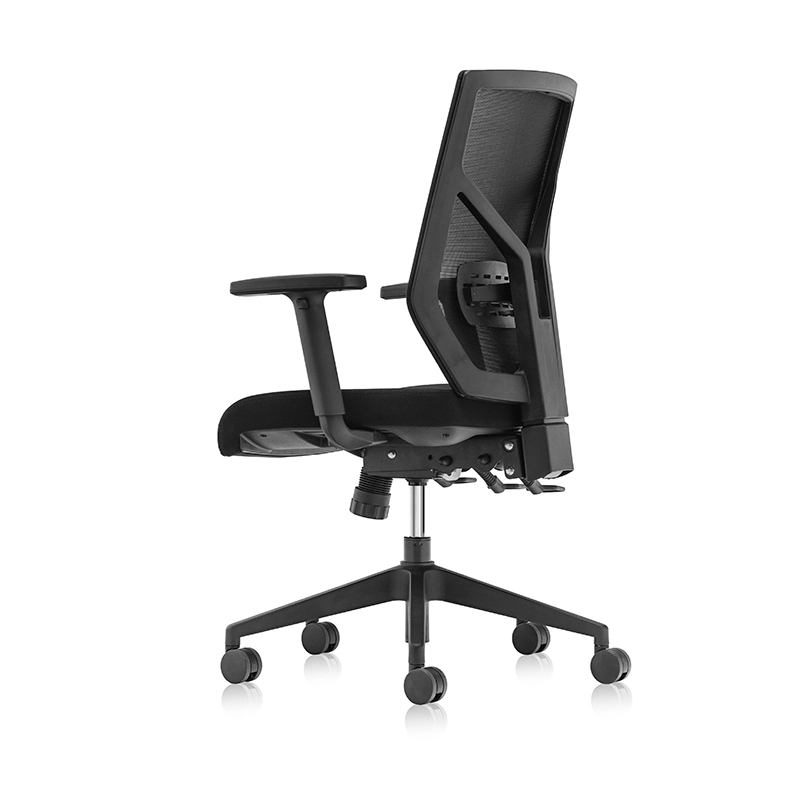 Sedia ergonomica da ufficio con braccioli-T1 Kick e schienale in rete nera 